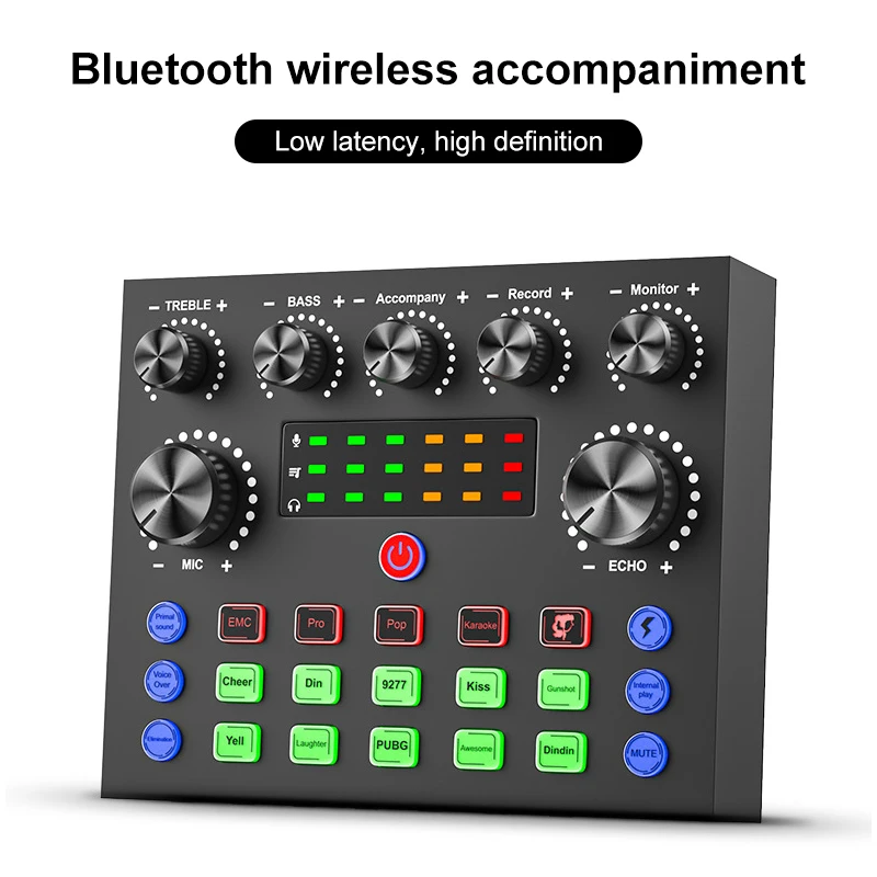 Audio Mixer Likheung V8 V8S USB External Headset Microphone Webcast Personal Live Broadcast Sound Card For Phone Computer