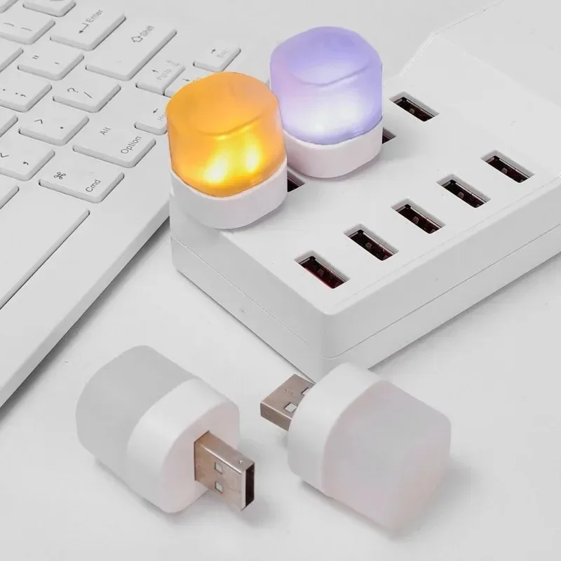 1/10Pcs Mini USB Plug Lamp 5V 1W Bright Eye Protection Book Reading Light Computer Mobile Power Charging USB LED Night Light