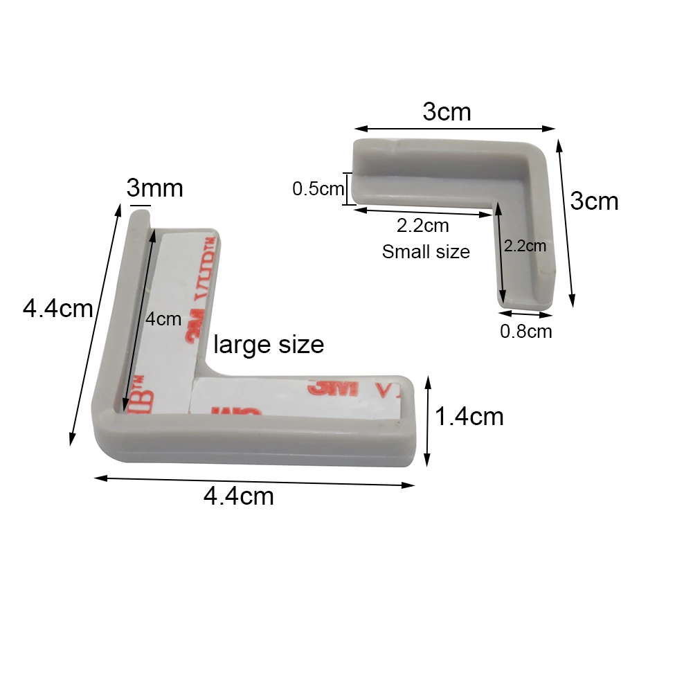 Anti-collision Strip Table Corner Crash Strip Wardrobe Door Corner Protective Strip Anti Child Collision Strip 4x4cm/3x3cm 10 Pc