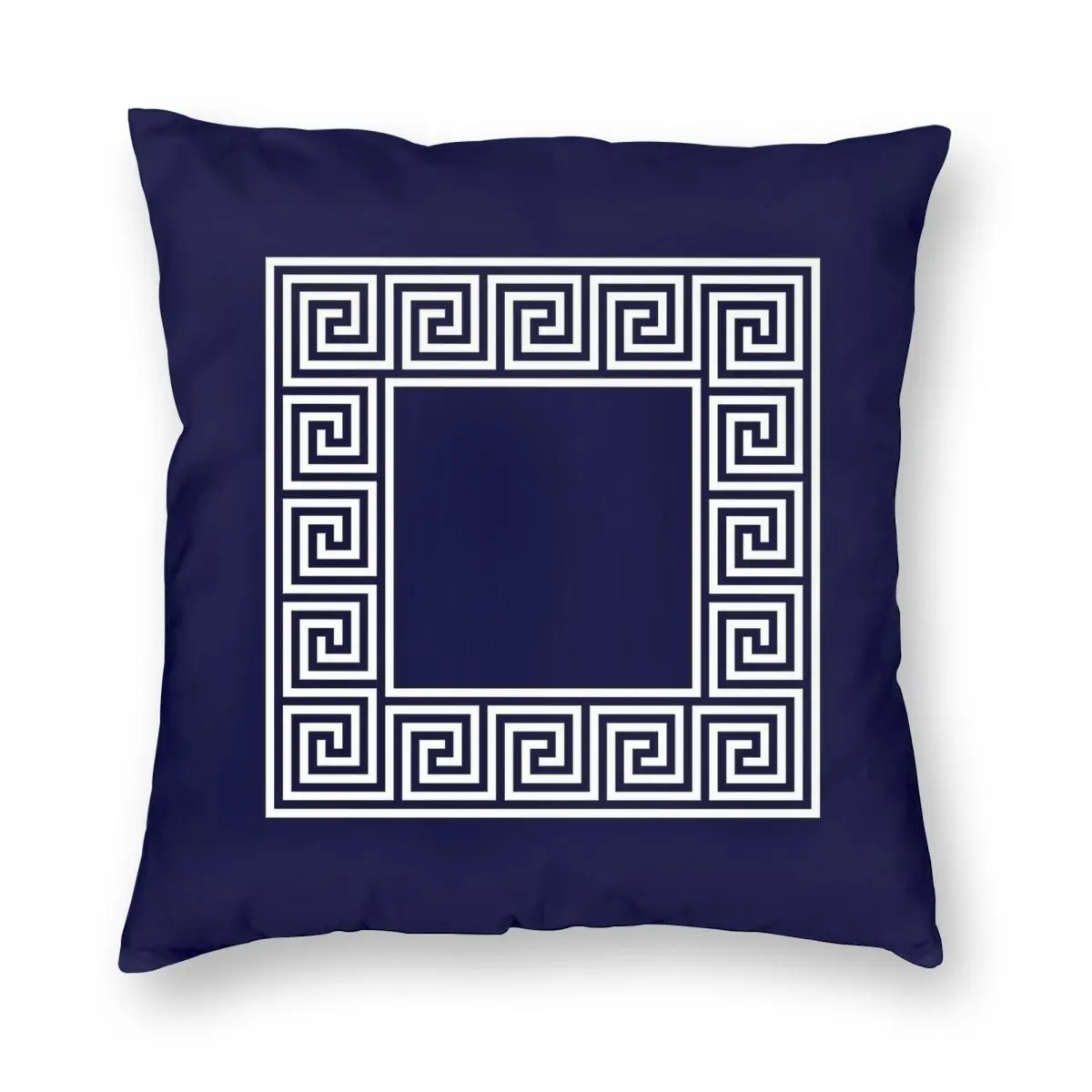 

Navy Blue Greek Key Meander Square Pillowcase Soft Polyester Cushion Cover Decor Pillow Case Cover Home Zipper 45X45cm