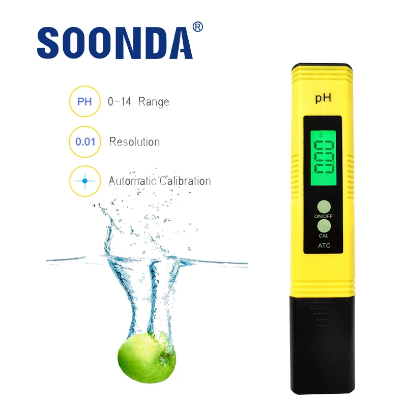 Medidor de pH, medidor digital de pH para agua, 0.01 de alta precisión con  rango de medición de pH 0-14 para hidroponía, bebida doméstica, piscina y