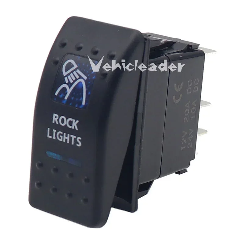 Waterproof Dual Blue LED Rocker Switch for Vehicle and Marine Use