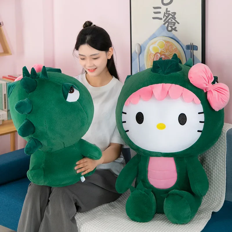 

35/50CM Sanrio Kawaii Hello Kitty Dinosaur Plush Toys Cartoon Dolls Room Decoration Sleeping Throw Pillow Kids Birthday Gifts