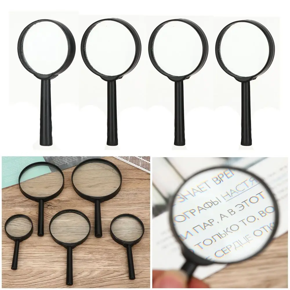 1pc Magnifying Glass 40/50/60/75/90/100/110/130mm Hand Held 5X Reading Magnifier