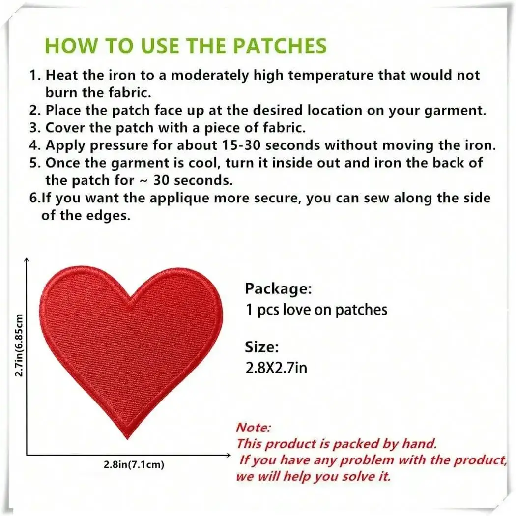 패치에 1 Pcs 하트 아이언, 의류, 재킷, 모자, 배낭, 청바지에 대한 패치에 귀여운 수 놓은 아플리케 아이언/바느질.