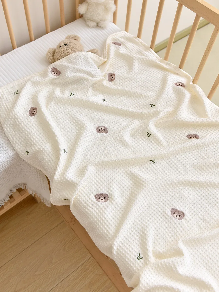Baby Blanket Children Summer Waffle Bamboo Fiber Cold Silk Blanket Kindergarten Baby Lunch Break Summer Blanket 5