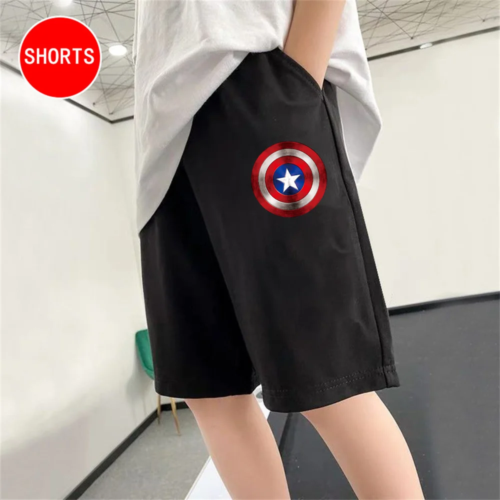 Children New Shield Shorts Student Loose Sports Trousers Boys Summer Cotton Short Pant Elastic Waist 3-14T Unisex kids shorts kids trousers