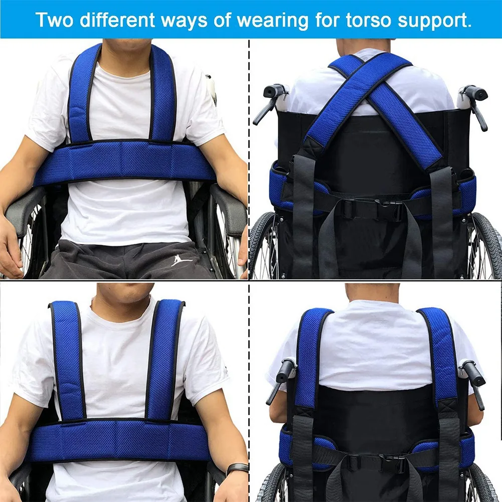 

Wheelchair Seat Belt Universal Wheelchair for the Elderly Belly Band Restraints Blue Vest Fixing Band Adjustable Fixing