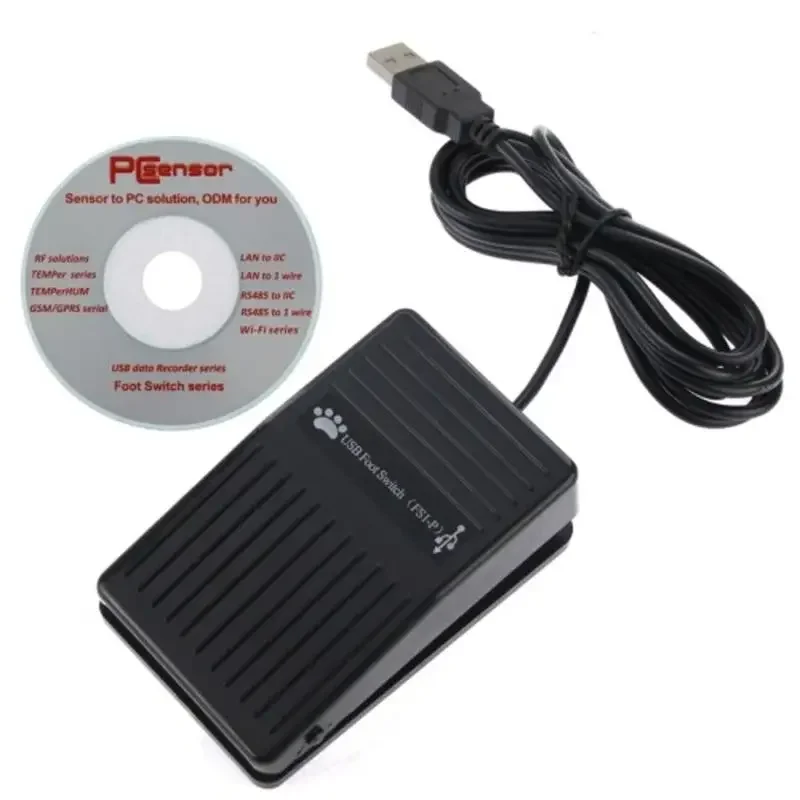 플라스틱 USB 싱글 풋 스위치 페달 제어 프리 프로 키, 키보드 마우스 PC용