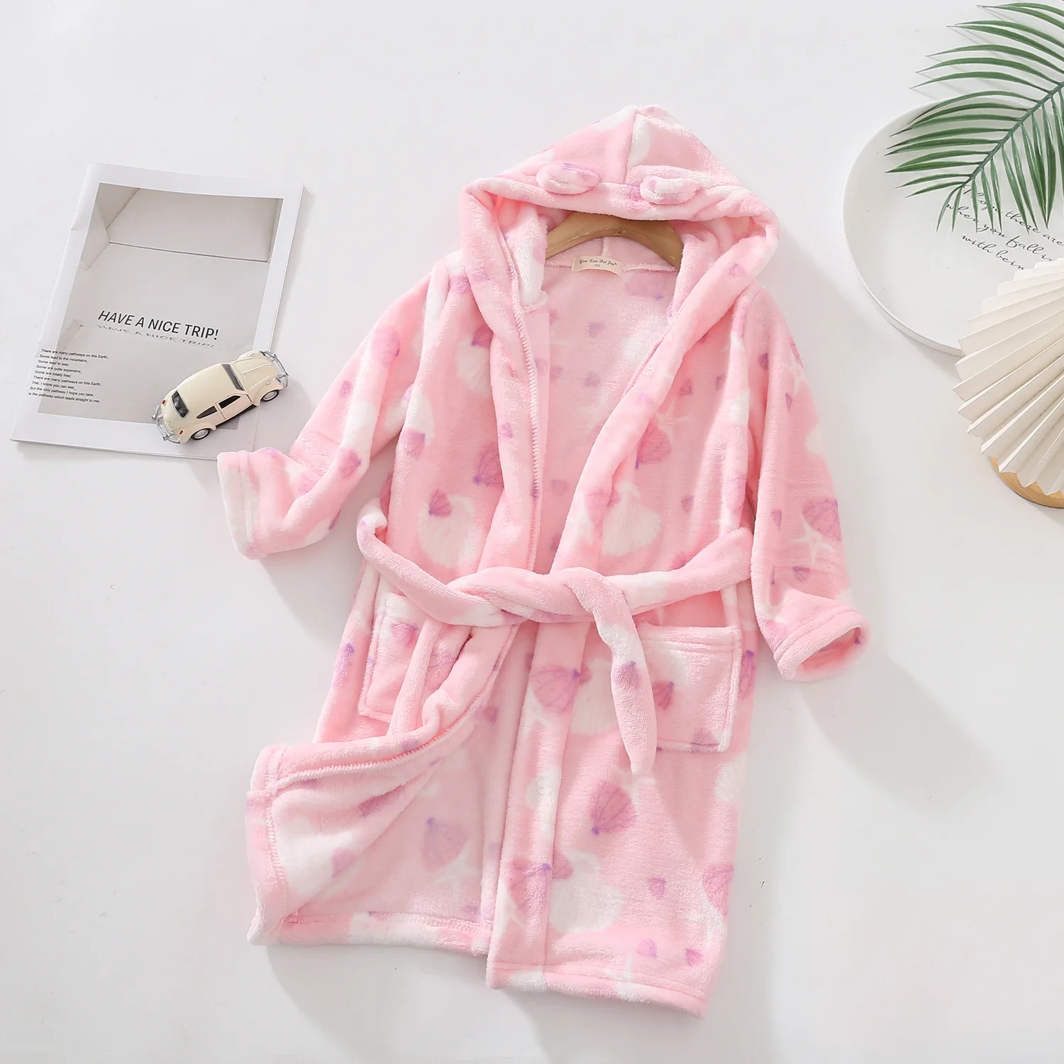 Kids Bathrobe Baby Girls Winter Flannel Robes