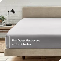 Drap-housse en coton égyptien de luxe doux avec bandes élastiques, housse de matelas 400TC, antidérapante, lavable en Machine, 140/160/180/200cm 4
