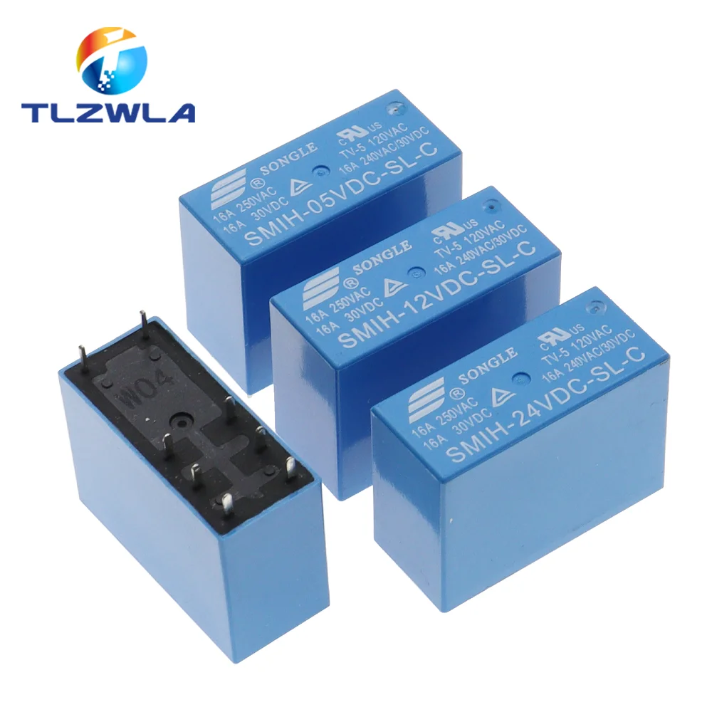 TLZWLA relay SMIH series, models SMIH 05VDC SL C SMIH 12VDC SL C SMIH 24VDC SL C SMIH 05VDC SL A, 5V 12V 24V 16A, 6 pin 8 pin original relay
