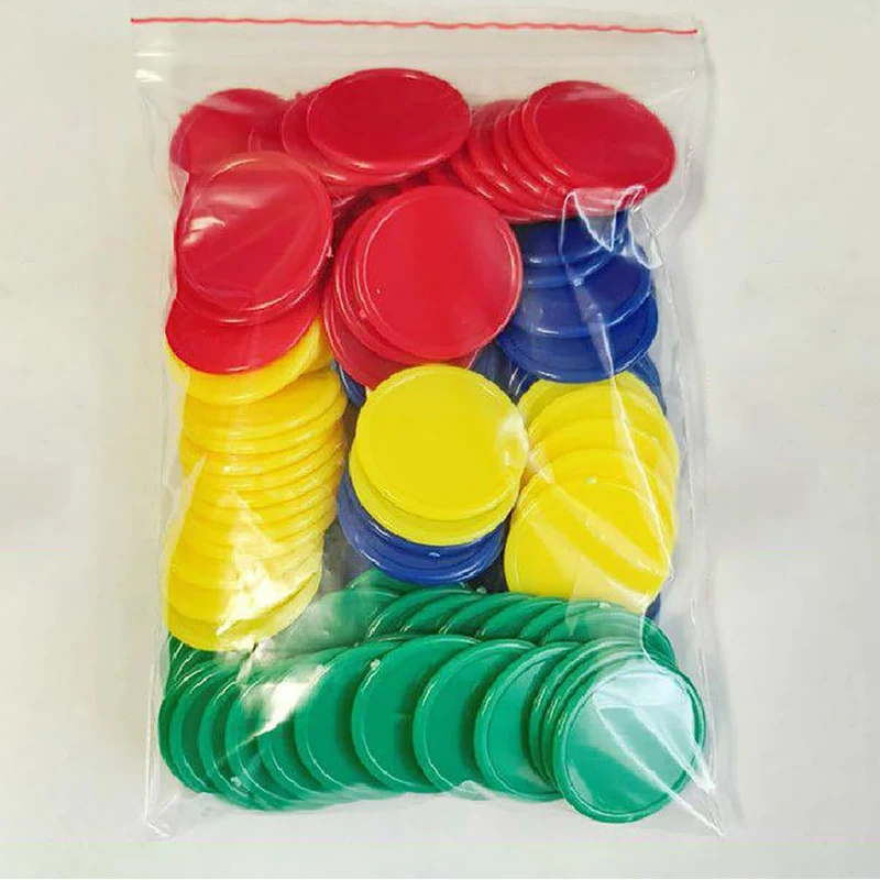 Plastic Bingo Markers Chips 4 Colors 37MM Counting Coins Children Adullts Party Games Juegos De Mesa Familiares Divertidos 6