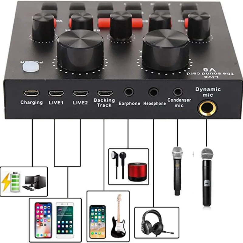 Wholesale Edifier V8S BM800 — carte son de Studio externe, mixeur de prix  pour enregistrement, Interface Audio de haute qualité From m.alibaba.com