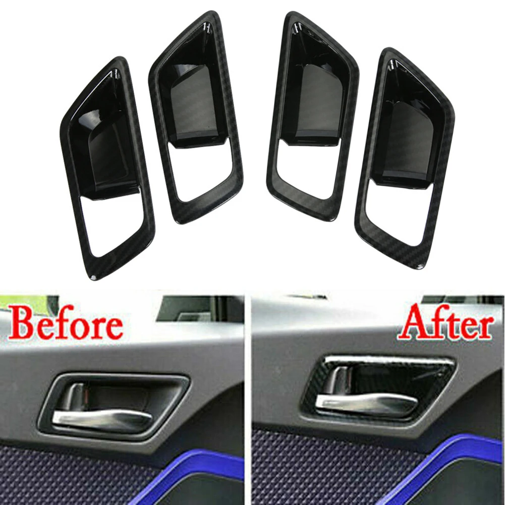 

Bowl Cover Door Handle Decor ABS Plastic Accessories Carbon Fiber Inteior Parts Replacement Quick Installation