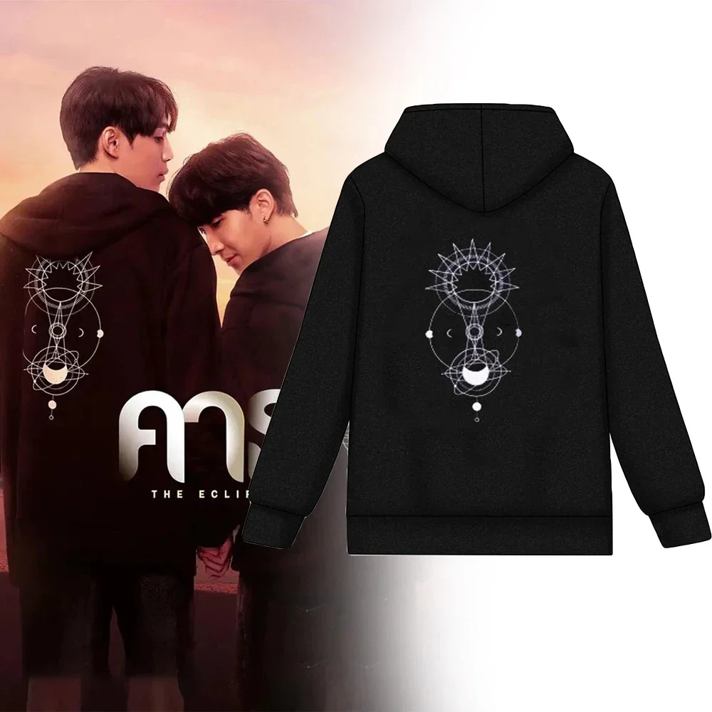 

TV Series คาธ The Eclipse First Khaotung Cosplay Black Hoodie Unisex Adult Sweatshirt Coat Winter Warm Pullover Lovers Costume