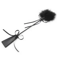 47CM Feather Whip,PU Leather Spanking Paddle Horse Whip fo Horse Equestrian Riding Equestrian bat,Cosplay Performance Props 1