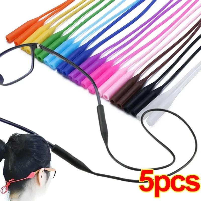 1/5pcs Silicone Anti-slip Glasses Rope Sports Eyeglasses Strap Lanyard Glasses Neck Cord Accessories Sunglasses Holder Accessory 2