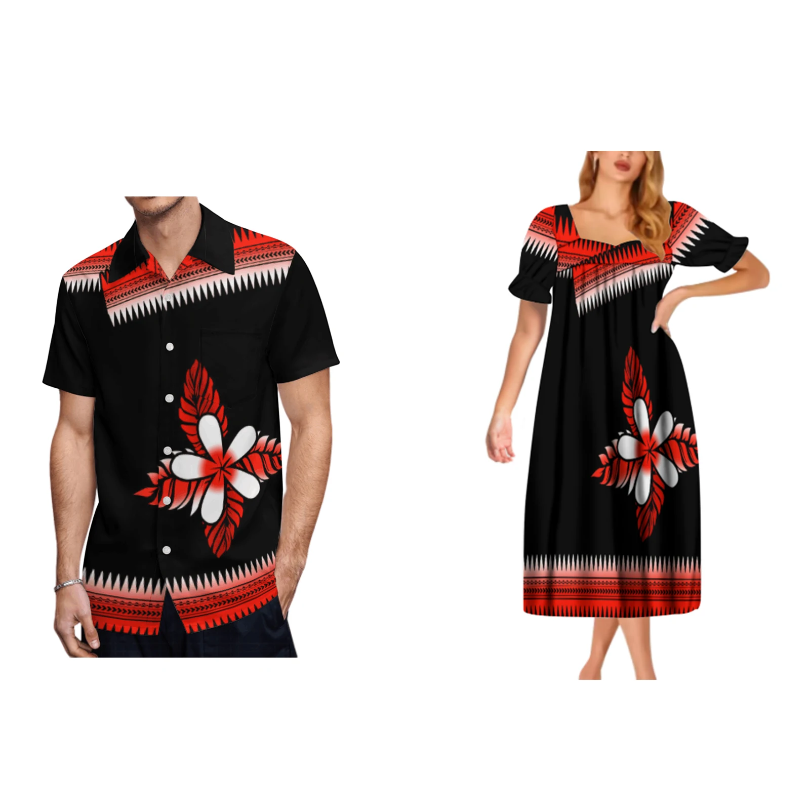 Drop Shipping Flowers Muumuu Image Women Custom Logo Beach Dresses Big People 6XL Breathable Short Sleeve Dress Low Price
