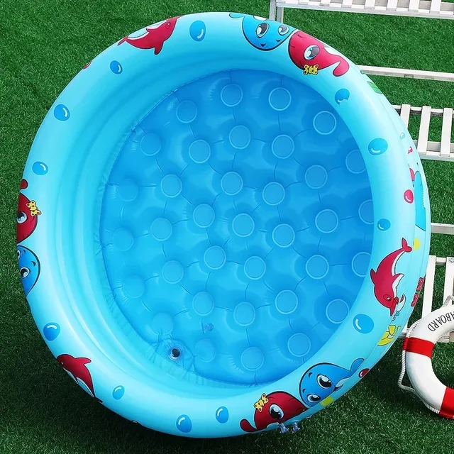 Piscina gonfiabile riutilizzabile a doppio strato da giardino portatile addensata per bambini giocattoli d'acqua festa rotonda per bambini all'aperto 3