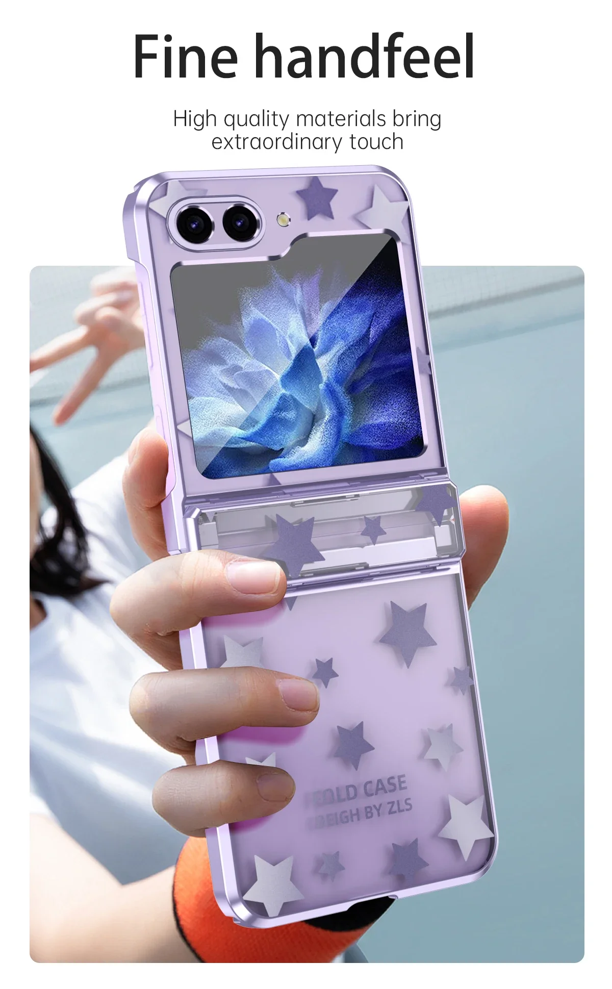 Coque de téléphone de luxe à motif d'étoiles électrolytiques pour Samsung Galaxy Z Flip 6 5 4 3 5G PC antichoc à charnière housse de protection_voghion.com