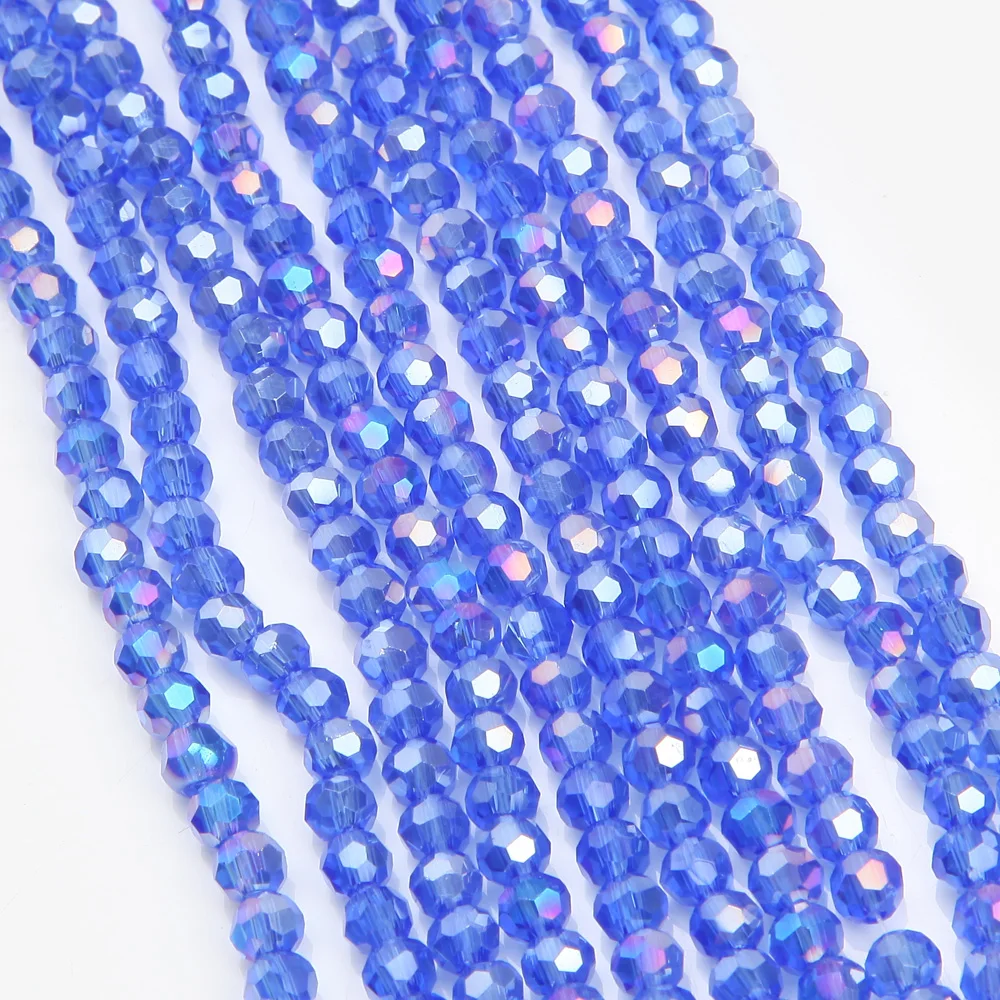 4mm 96pcs Shine round Glass Beads Crystal For Jewelry Making Bracelets AB Color Spacer Faceted Beads DIY Accessories wholesale 