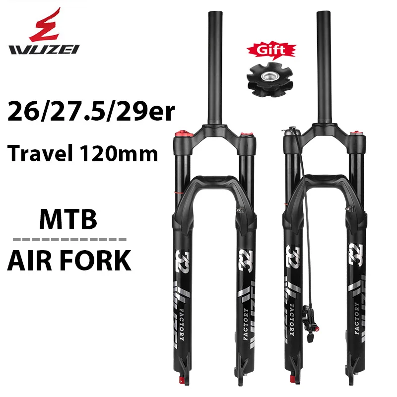 

Воздушная вилка wugnai для горного велосипеда, подвеска для велосипеда, 26/27, 5/ 29er дюймов, ускоритель для горного велосипеда, вилка с осью, дорожная 120 мм, детали для велосипеда с тактом