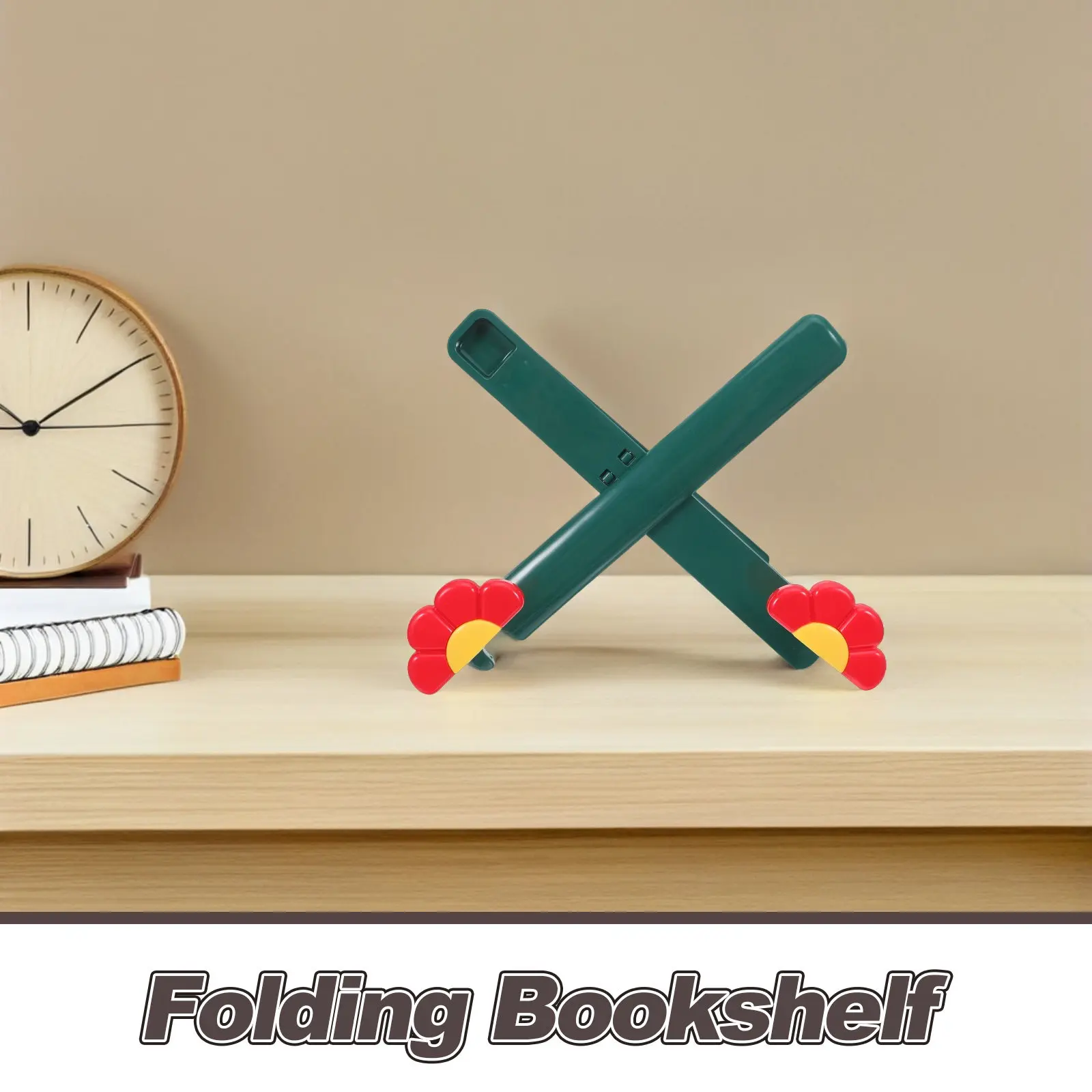 2Pcs 접이식 책 스탠드 휴대용 꽃무늬 플라스틱 독서 책 홀더 홈 오피스용 조정 가능한 요리책 레시피 디스플레이 데스크