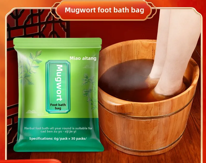 30pcs Wormwood Foot Powder Safflower Motherwort Ginger Herbal Foot Bath Bag Medicine Bag