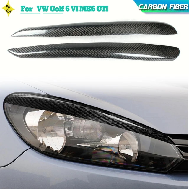 Carbon Fiber Front Scheinwerfer Augenlider Augenbrauen Für Volkswagen VW  Golf 6 VI MK6 GTI R20 2010-2013 Kopf Lampe augenlider Augenbrauen