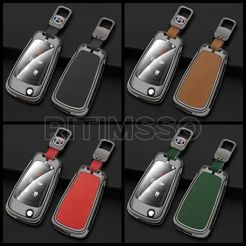 Custodia per chiave a scatto per auto in pelle di metallo Shell per Chevrolet Cruze Aveo Trax Opel Astra Corsa Meriva Zafira Antara J per Buick Fob - Custodia per chiave a scatto per auto in pelle di metallo Shell per Chevrolet Cruze