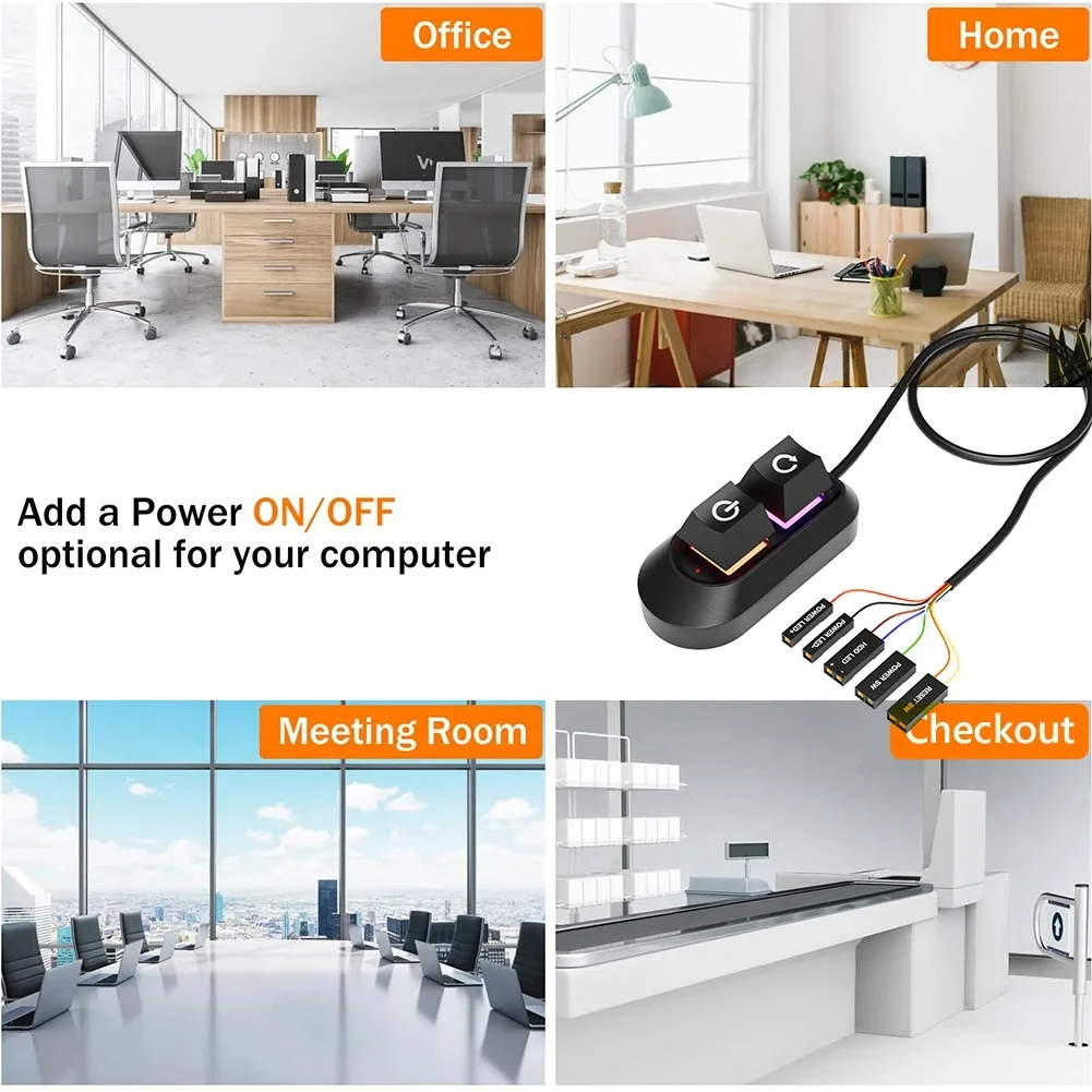 2M Mechanical Key External Power On Off Motherboard Switch On Off Power SW Cables PC Power Switch Button for Home Office PC Case — view 4