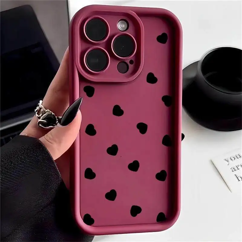 Fashion Love Heart Soft Plating Silicone Cellphone Case