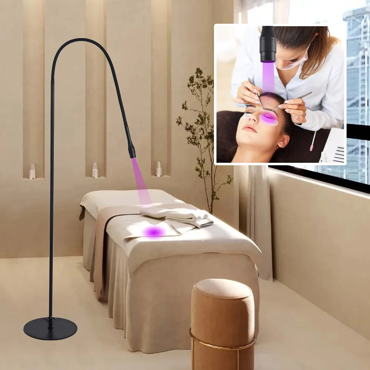 Nail Drying Lamp Uv Curing Lamp Uv Phototherapy Lamp Floor lamp UV-LED glue curing lamp beauty nail eyelash false eyelash grafting foot LED phototherapy glue quick drying