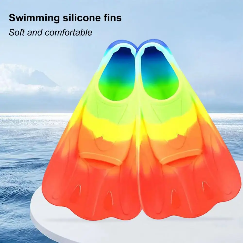 1 Pair Swim Fins Comfortable Non-slip Professional Auxiliary Training Silicone Short Swimming Training Flippers Water Sports 2