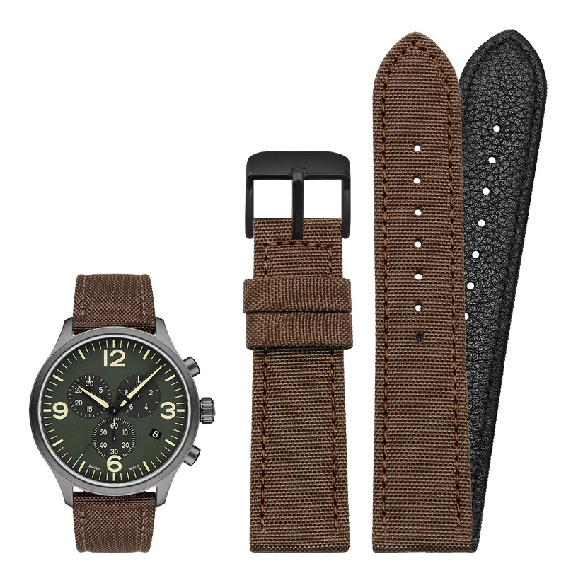 Universal Nylon Canvas Watch Band Bracelet, Men's & Women's Sports Accessory in Multiple Sizes (18mm-24mm)
