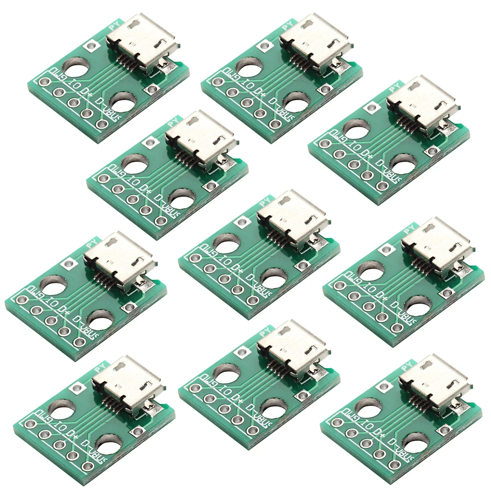 

10/50PCS MICRO USB To DIP Adapter 5pin Female Connector B Type PCB Converter Breadboard USB-01 Switch Board SMT Mother Seat