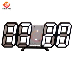 Luminous 3D LED Wall Clock - Multifunctional Creative Home Decor with USB Power (Black white)