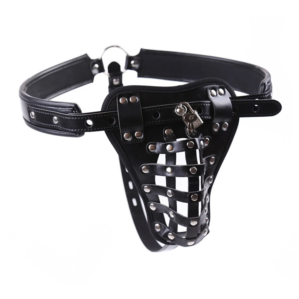 Locking Cock Cage Chastity Belt Male Sexual Bondage Harness Man Body Restraints Fetish Exotic Accessories Sex Toys For Men