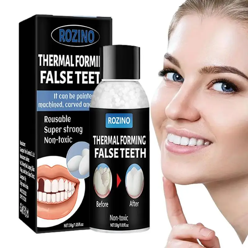 

Tooth Repair Granules 30g Thermal Fitting Beads Moldable False Teeth Tooth Solid Gel Instant Retouching Tooth Hole Broken Teeth