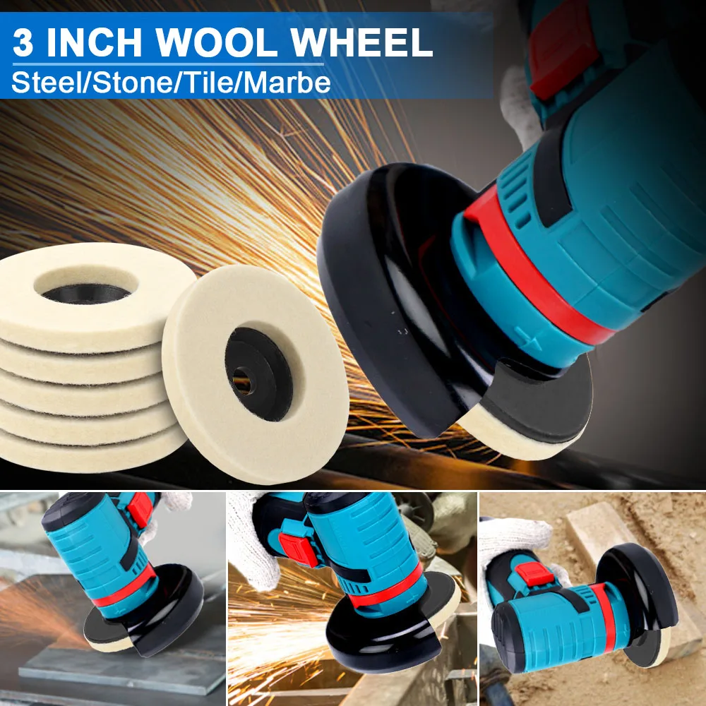 cutting disc saw blade 6pcs 75mm Wool Polishing Wheel Metal Cutting Disc Mini Circular Saw blade for Metal Wood Cutting Rust Removal Deburring Grinding