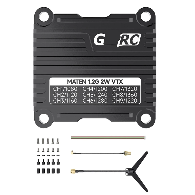 

For GEPRC MATEN 1.2G 2W VTX Traverser MATEN 1.2G 2W VTX Image Transmission Kit Black Signal Stable OSD Parameters