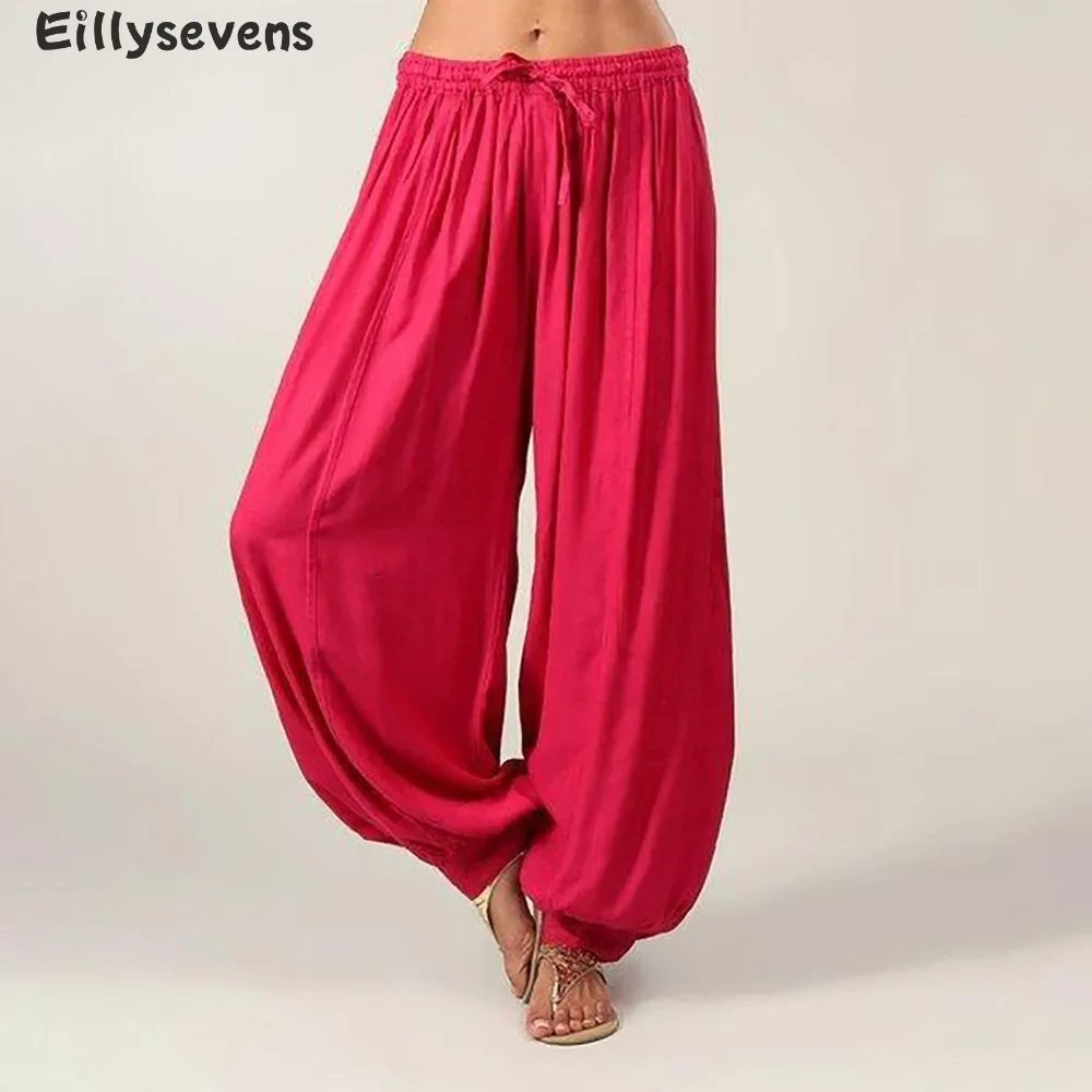 

Women's Plus Size casual pants Solid Color Simple Loose Trousers Cotton and linen Comfortable Baggy pants daily wear pantalones