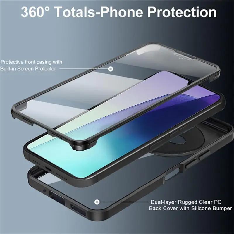 Ultra-Durable 360° Protective Case with Built-in Screen Protector - Shockproof Hybrid Cover
