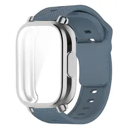Enhanced Silicone Strap Protector Case with Breathable Sport Band and Full Cover Screen TPU Soft Shell for Redmi Watch 5 Lite (NU - S)