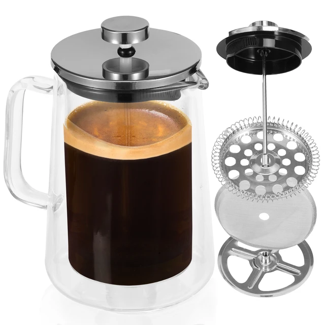350-1000ml French Press Coffee Pot Clear Double Layer Glass Coffee Pot Percolator Household French Press Tea Milk Pot Tools