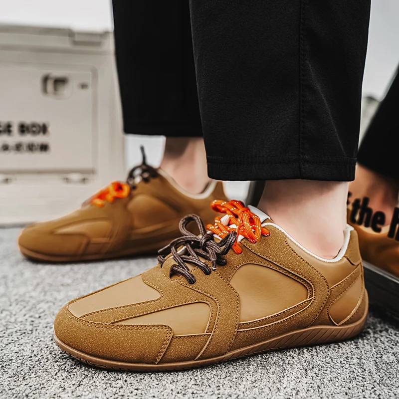 Spring New Casual Shoes Flat Sneakers Men Brand Fashion Lace-up Retro Sneakers Men Comfort Breathable German Training Shoes Men 4