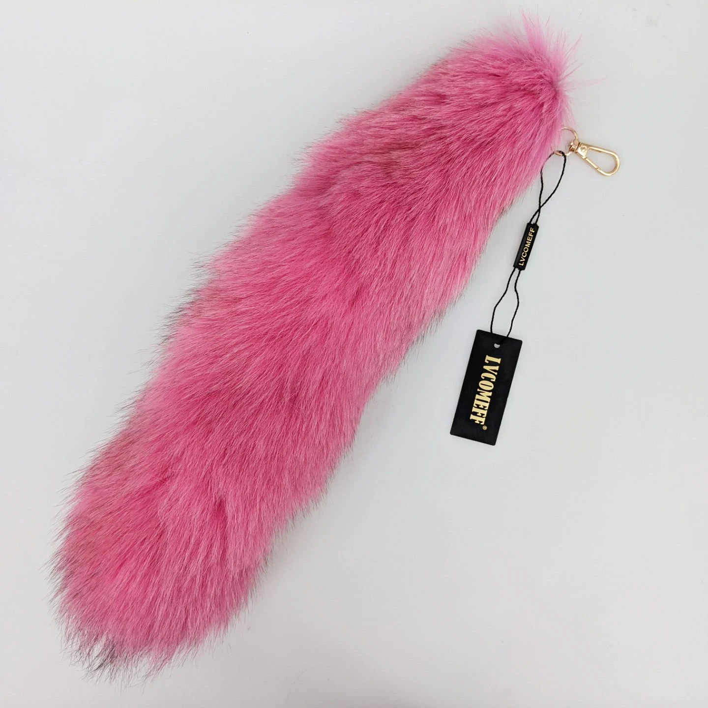 Luxurious Natural Fox Fur Tail Keychain - Chic Y2K Fashion Accessory, 40 cm