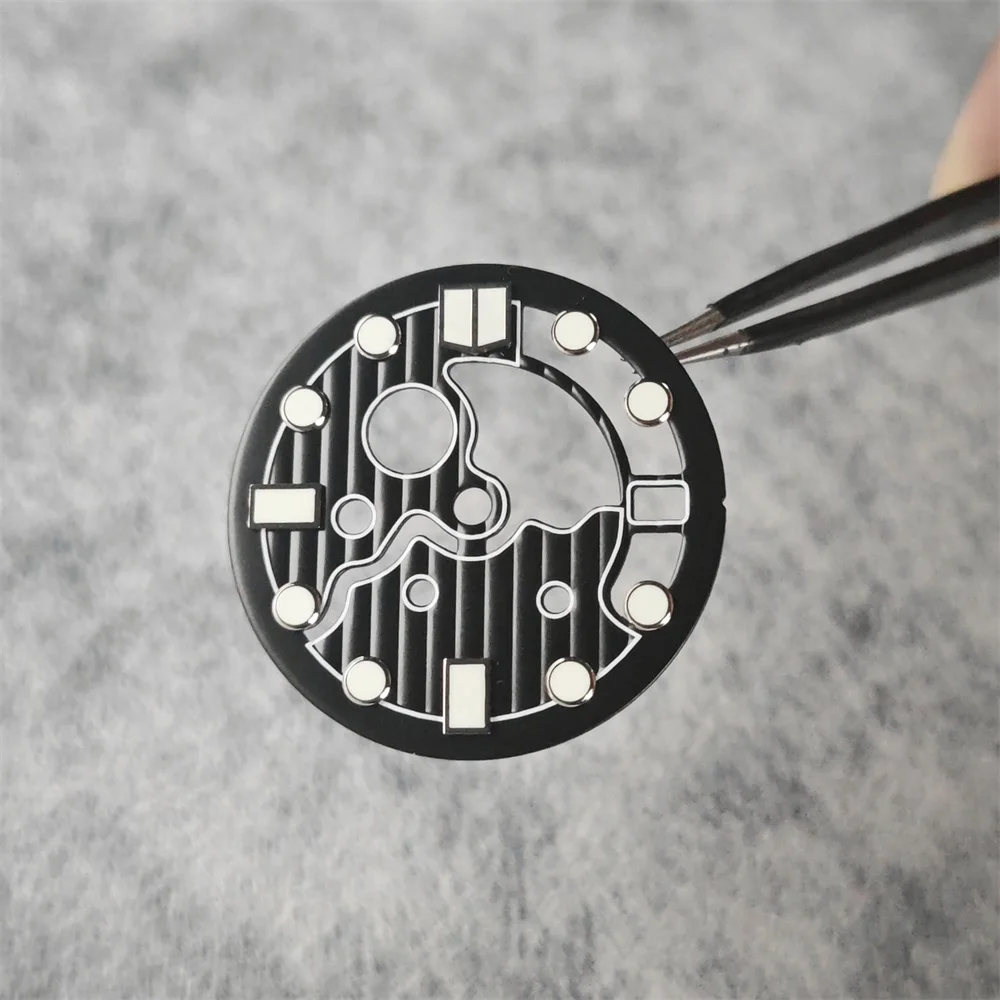 28.5mm Hollow Watch Dial Green Luminous Watch Accessories Faces for NH35/NH36 Movement with 3 O'clock Position watch face accessories watch dial accessories
