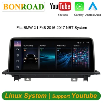 Pantalla táctil Bonroad de 10.25 pulgadas con Linux, Carplay y Android para BMW X1 F48 X2 F49 2016-2017 con sistema NBT, YouTube, Mirror Link y radio para coche. 1